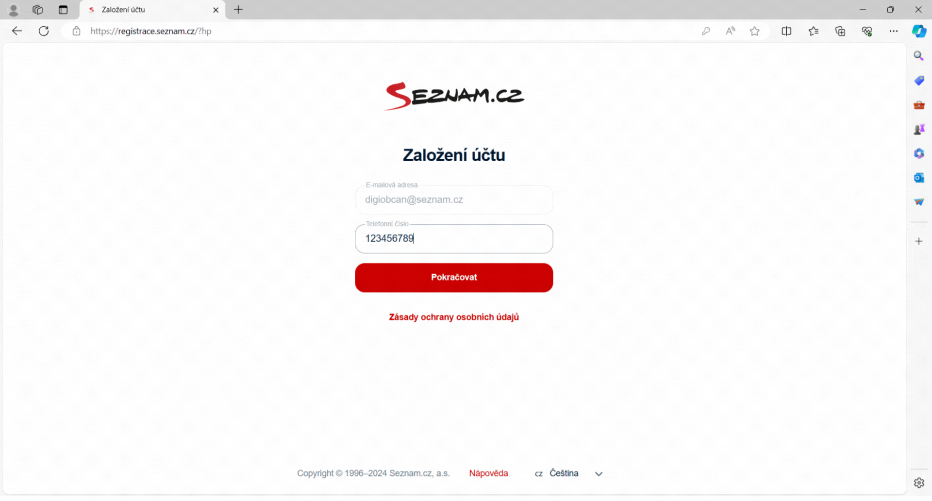 e-mail telefonní číslo